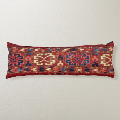 Akhal Oasis Red Band Blue Star Medallion  Body Pillow