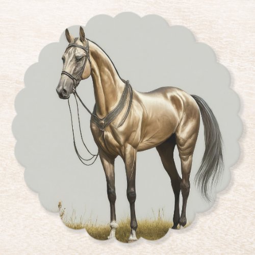 Akhal_Teke beautiful Elegant dream horse  Paper Coaster