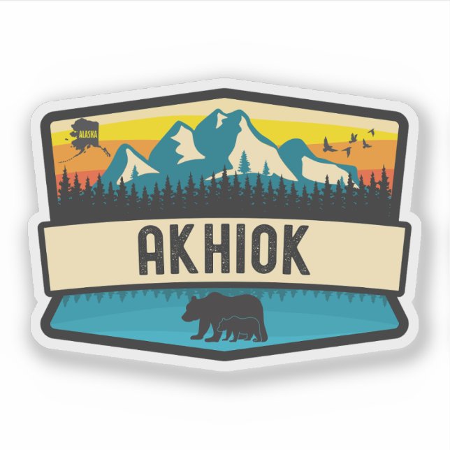 Akhiok, Alaska Sticker (Front)