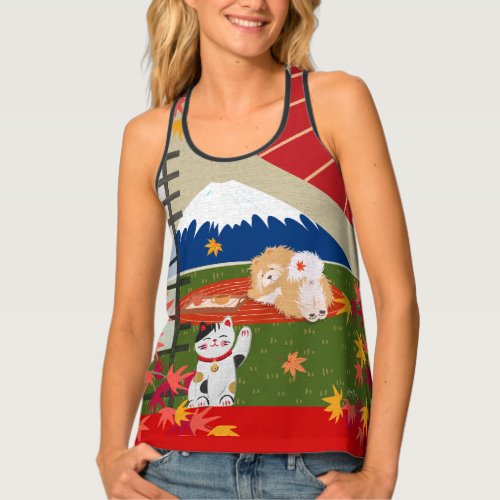 AKI Chow all over print tank top