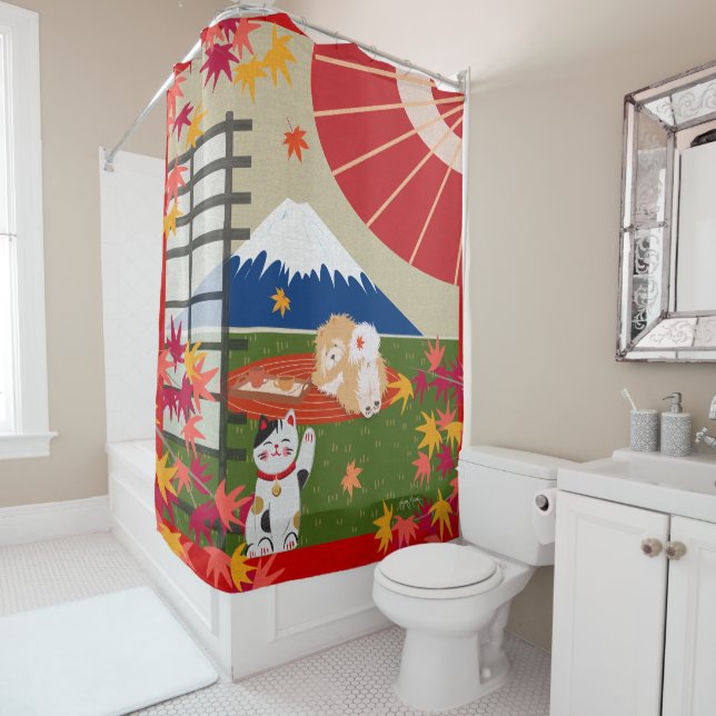 AKI Chow Shower curtain (In Situ)