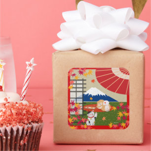 AKI - Chow stickers- choose size Square Sticker