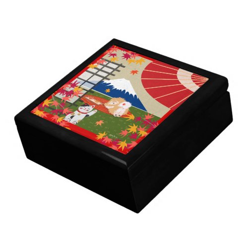 AKI Chow tile and wood trinket box