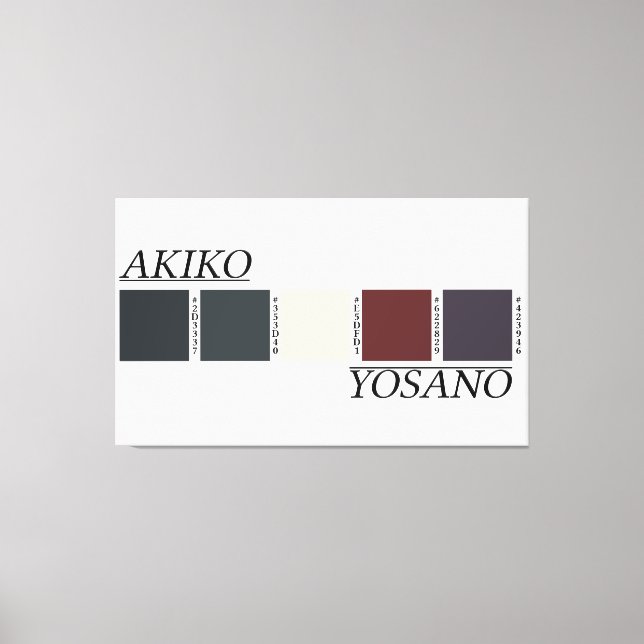 Akiko Yosano's Color Palette Canvas Print (Front)