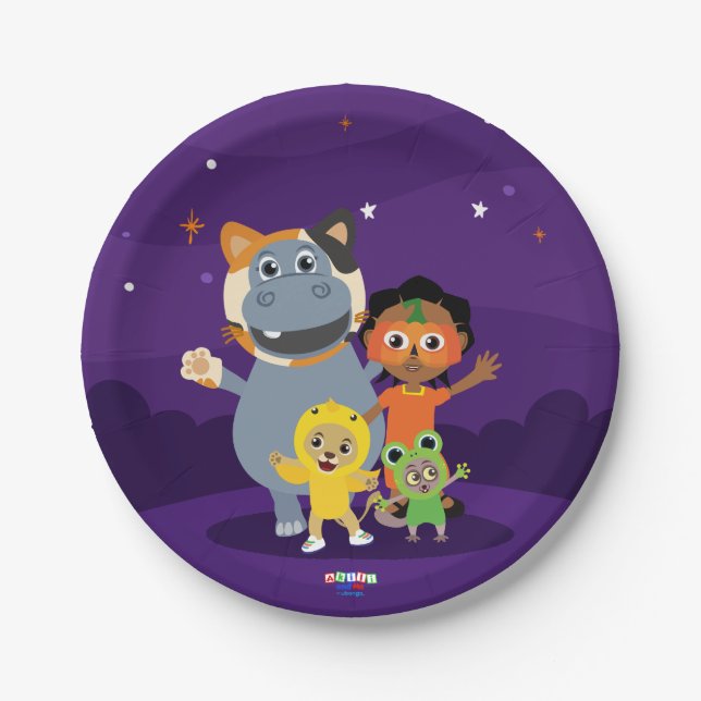 Akili and Friends Halloween Paper Plates (Front)