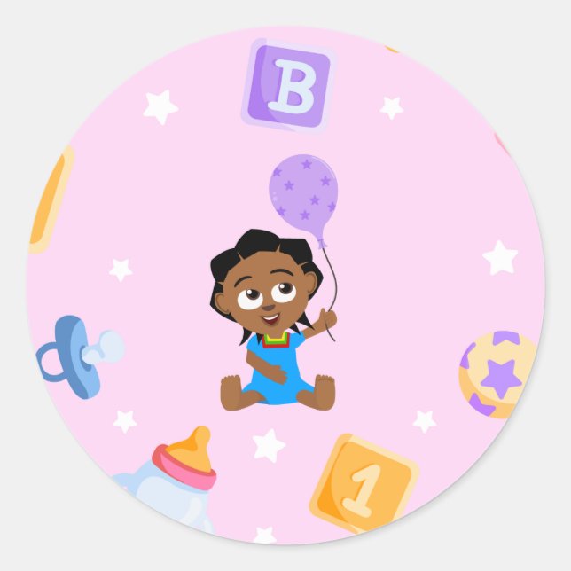 Akili and Me Baby Shower Sticker (Front)