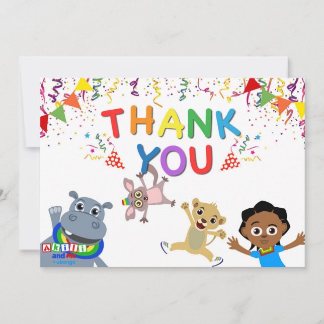 Akili & Friends Thank You Card (Horizontal) (Front)