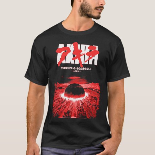 Akira Red Japanese Cyberpunk City Explosion Long S T_Shirt