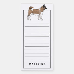Akita Add Your Name Magnetic Notepad
