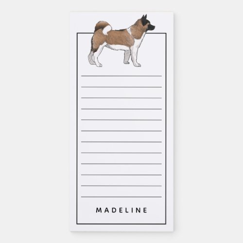 Akita  Add Your Name Magnetic Notepad