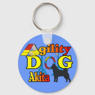 Akita Agility Keychain