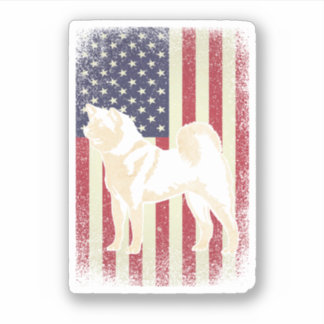 Akita American Flag Patriotic Dog Gift. Perfect gi Sticker