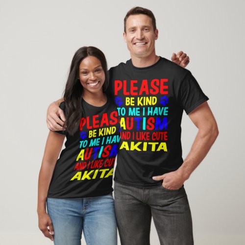 Akita Autism Awareness Gift T_Shirt