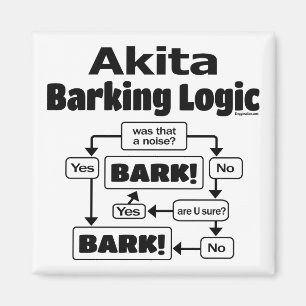 Akita Barking Logic Magnet