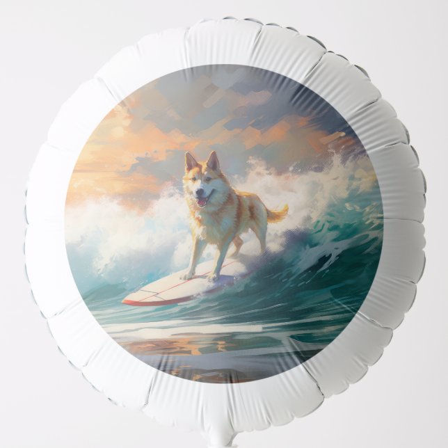 Akita Beach Surfing Painting Balloon (Front)