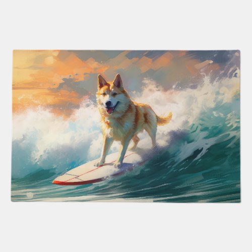 Akita Beach Surfing Painting Doormat