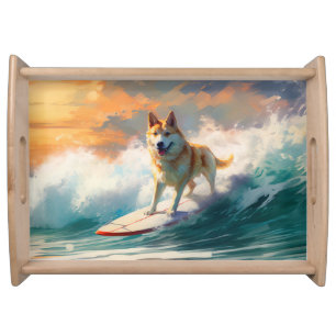 Akita Beach Surfing Painting Serving Tray