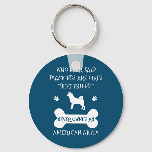 Akita best friend keychain (Front)