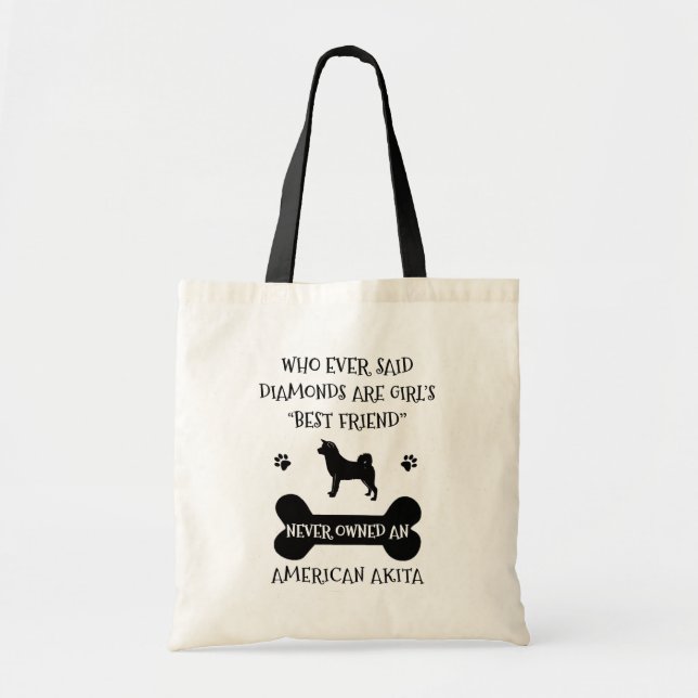 Akita best friend tote bag (Front)
