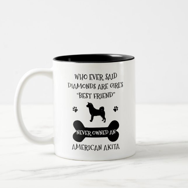 Akita best friend Two-Tone coffee mug (Left)