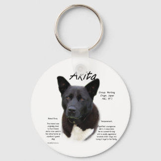 Akita (blk) History Design Keychain