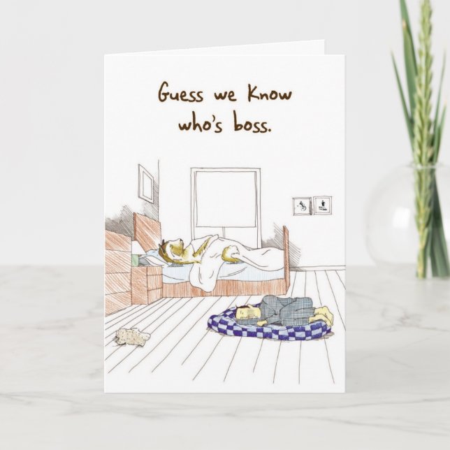 Akita Bossy Dog - Funny Boss's Day Card (Front)