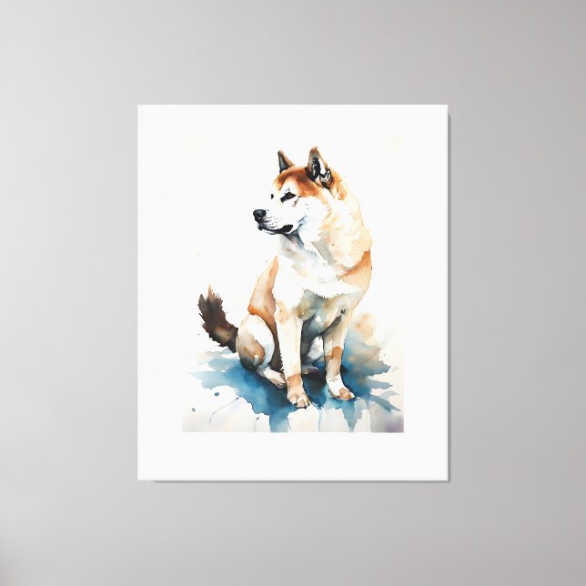 Akita - Brave, Loyal, and Powerful Japanese Breed Canvas Print (Front)