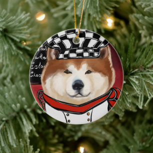 AKITA          CERAMIC ORNAMENT