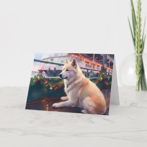 Akita Christmas Cruise Pawsome Holiday Delight Card