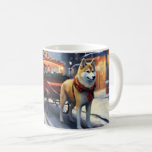 Akita Christmas Festive Season Coffee Mug