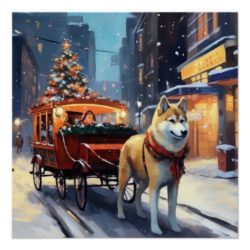 Akita Christmas Festive Season Poster