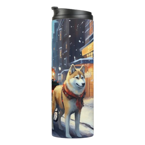 Akita Christmas Festive Season Thermal Tumbler