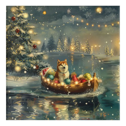 Akita Christmas Festive Voyage Acrylic Print