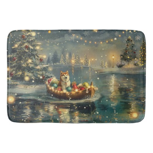 Akita Christmas Festive Voyage Bath Mat