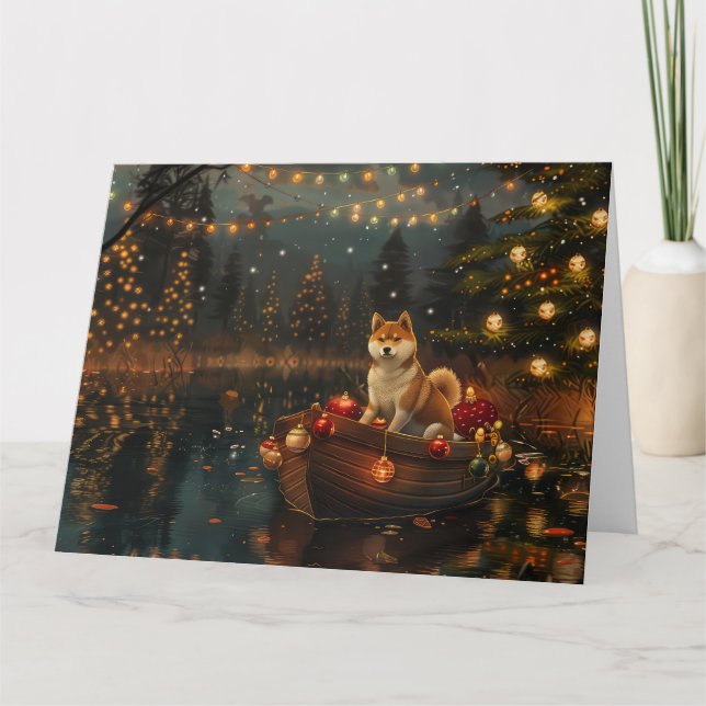 Akita Christmas Festive Voyage Card (Front)