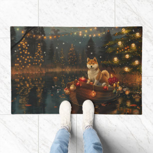 Akita Christmas Festive Voyage Doormat