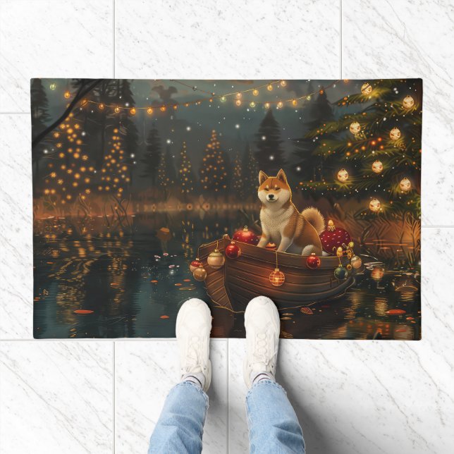 Akita Christmas Festive Voyage Doormat (Indoor)