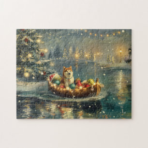 Akita Christmas Festive Voyage Jigsaw Puzzle