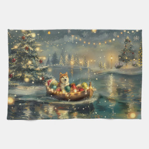 Akita Christmas Festive Voyage Kitchen Towel