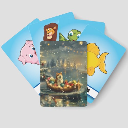 Akita Christmas Festive Voyage Matching Game Cards