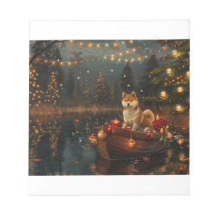 Akita Christmas Festive Voyage Notepad