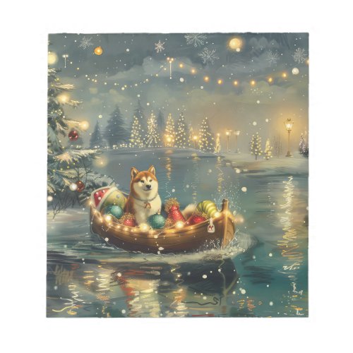 Akita Christmas Festive Voyage Notepad