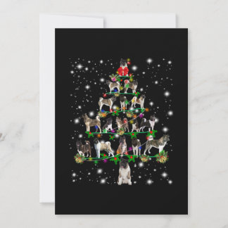 Akita Christmas Tree Covered By Flashli Thank You Card