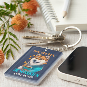 Akita Coffee Companion Funny Akita Owner Keychain