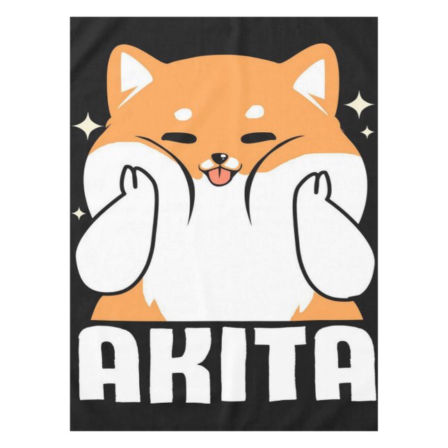 Akita Cute Dog Living Room | Gift for Kids Party Tablecloth (Front)