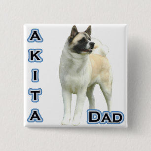 Akita Dad 4 Pinback Button