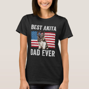 Akita Dad American Flag American Akita Dog Owner T-Shirt