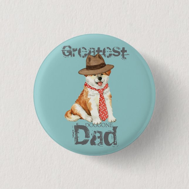 Akita Dad Button (Front)