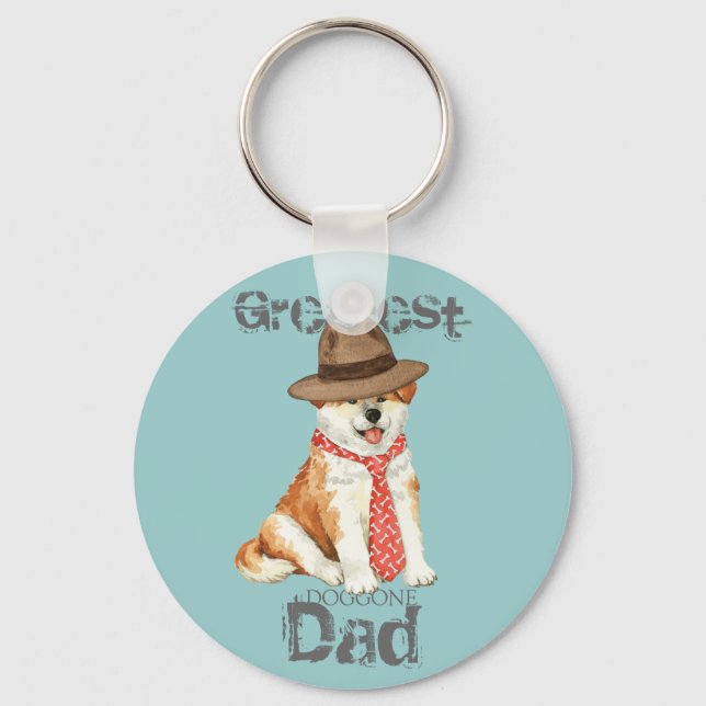 Akita Dad Keychain (Front)