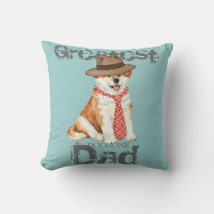Akita Dad Throw Pillow